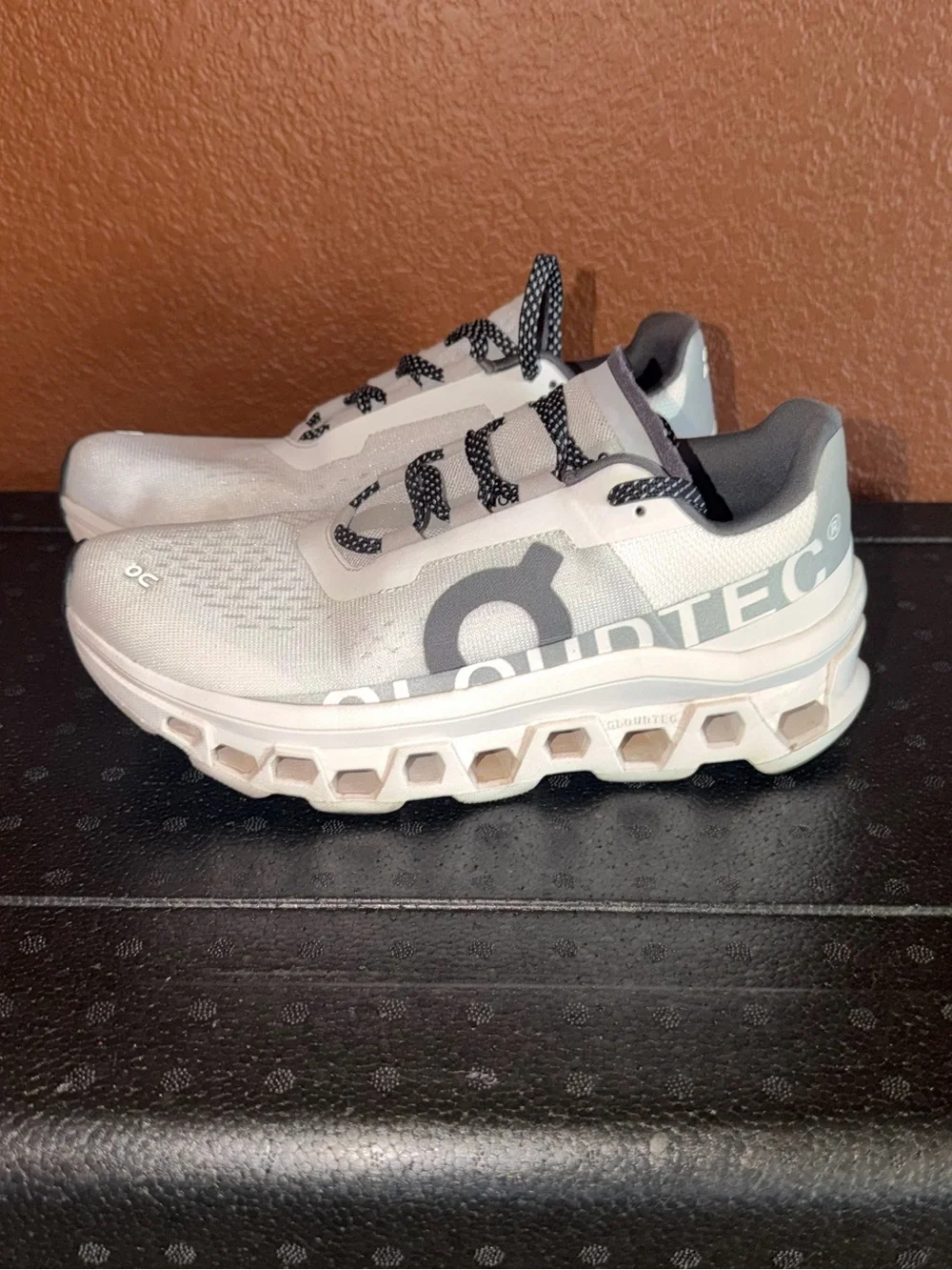 On Running Women's Athletic Sneakers in Light Gray and White
